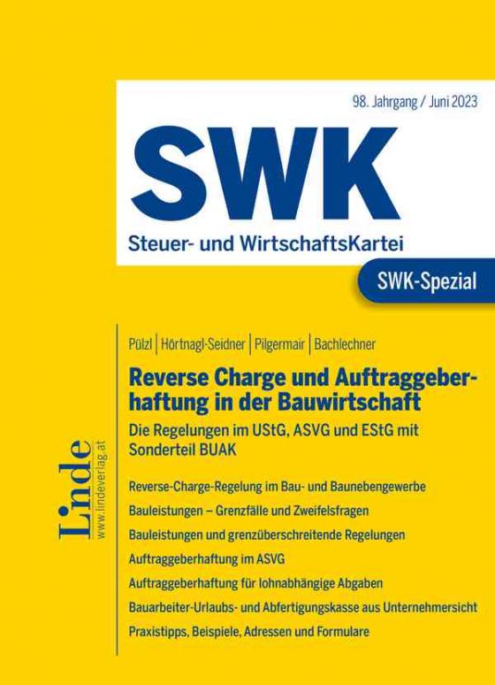 Cover-Bild SWK-Spezial Reverse Charge und Auftraggeberhaftung in der Bauwirtschaft