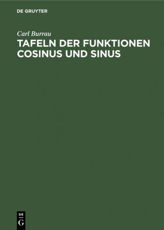 Cover-Bild Tafeln der Funktionen Cosinus und Sinus