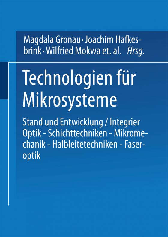 Cover-Bild Technologien für Mikrosysteme