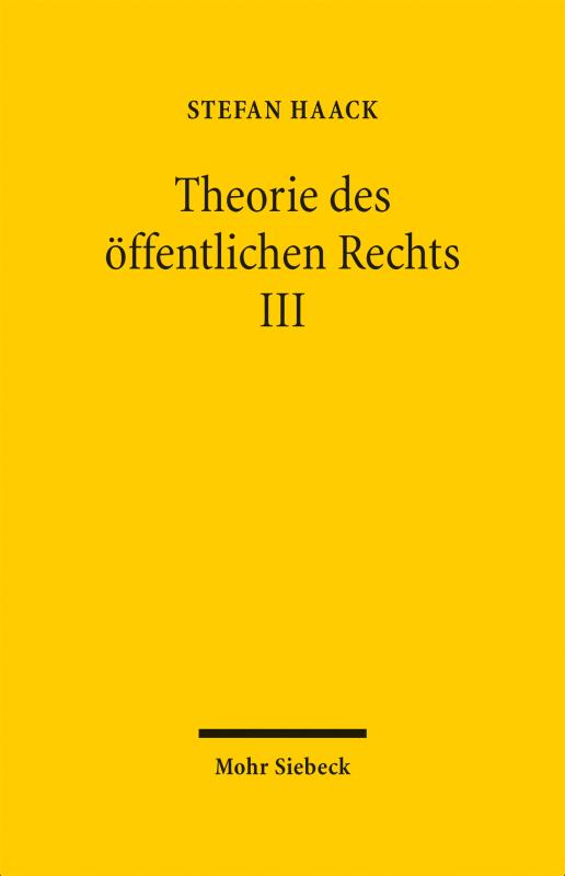 Cover-Bild Theorie des öffentlichen Rechts III