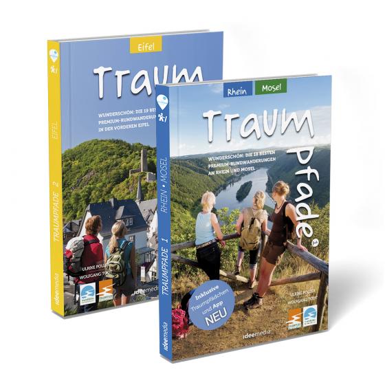 Cover-Bild Traumpfade & Traumpfädchen Geschenk-Set. Zwei Bände mit 41 Top-Touren an Rhein, Mosel und in der Eifel. Detail-Karten, GPS-Daten und Höhenprofile.