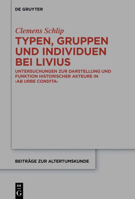 Cover-Bild Typen, Gruppen und Individuen bei Livius