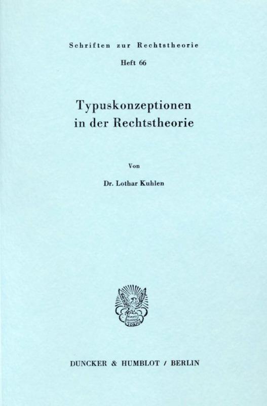 Cover-Bild Typuskonzeptionen in der Rechtstheorie.