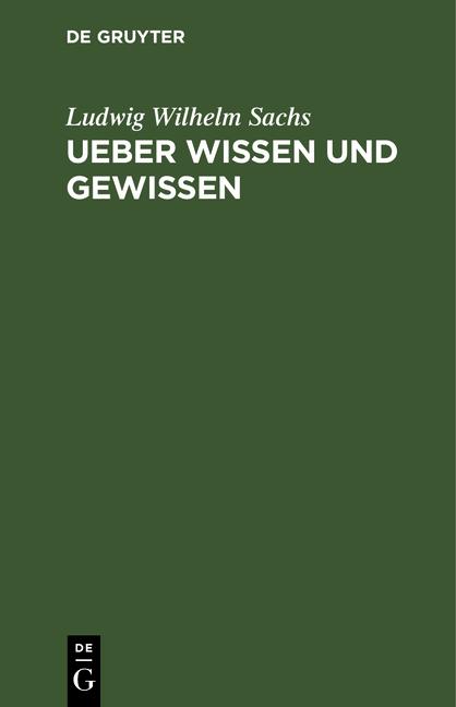 Cover-Bild Ueber Wissen und Gewissen