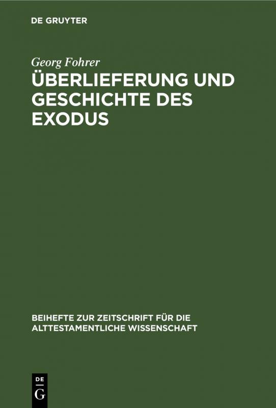 Cover-Bild Überlieferung und Geschichte des Exodus