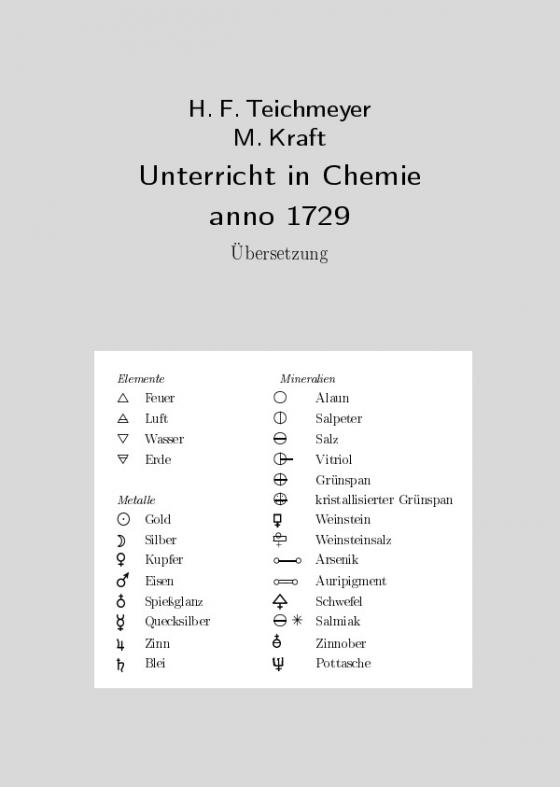 Cover-Bild Unterricht in Chemie anno 1729