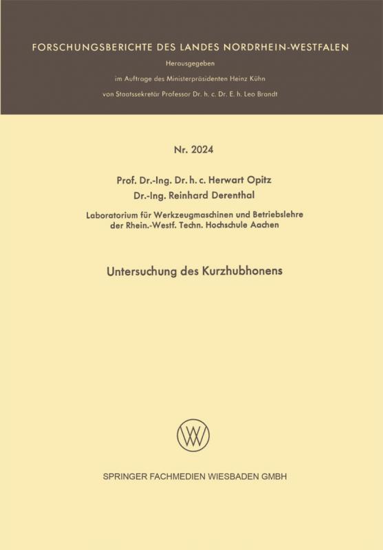 Cover-Bild Untersuchung des Kurzhubhonens