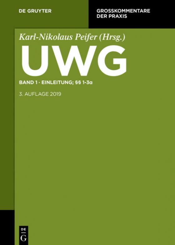 Cover-Bild UWG / Einleitung; §§ 1-3