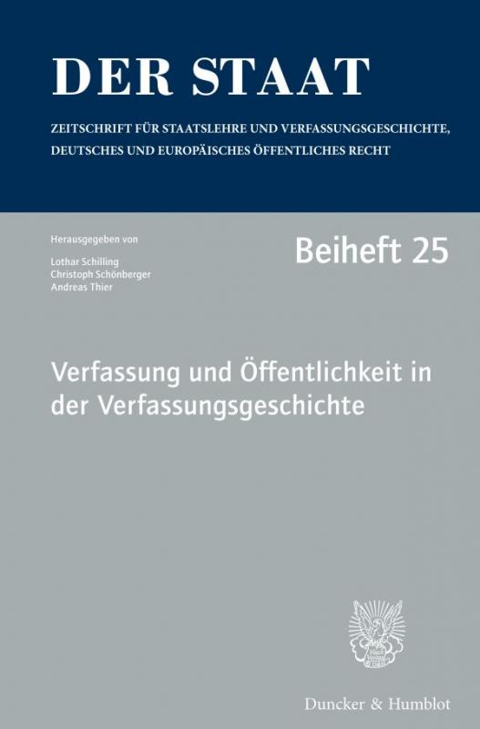 Cover-Bild Verfassung und Öffentlichkeit in der Verfassungsgeschichte.