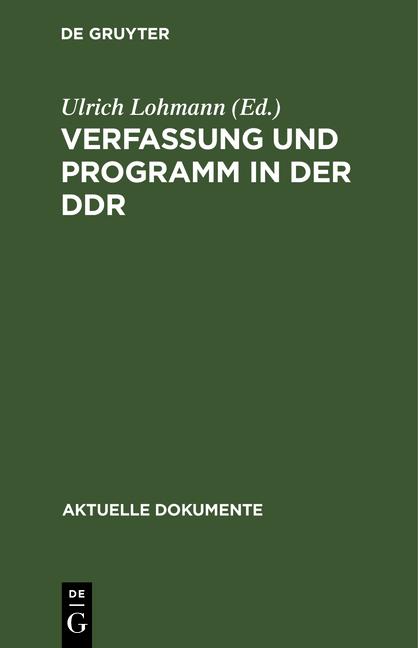 Cover-Bild Verfassung und Programm in der DDR