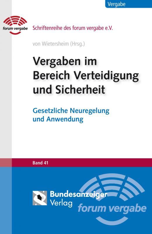 Cover-Bild Vergaben im Bereich Verteidigung und Sicherheit (E-Book)