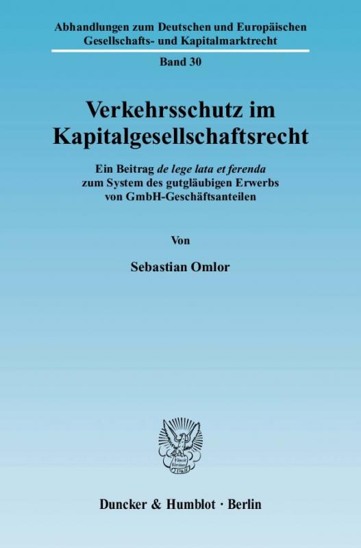 Cover-Bild Verkehrsschutz im Kapitalgesellschaftsrecht.
