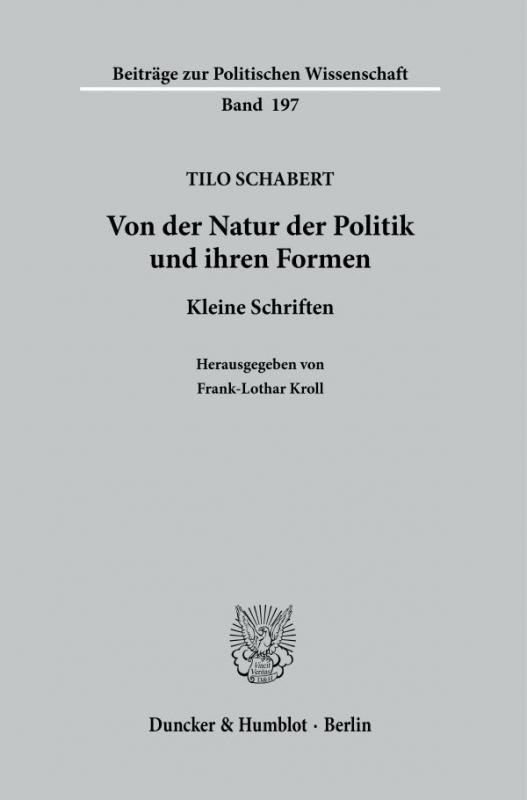 Cover-Bild Von der Natur der Politik und ihren Formen.