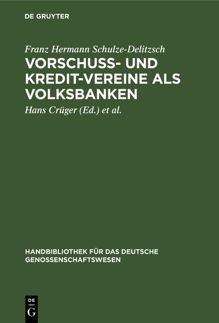 Cover-Bild Vorschuss- und Kredit-Vereine als Volksbanken