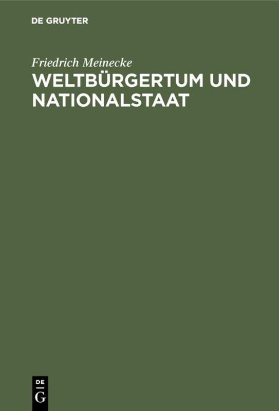 Cover-Bild Weltbürgertum und Nationalstaat