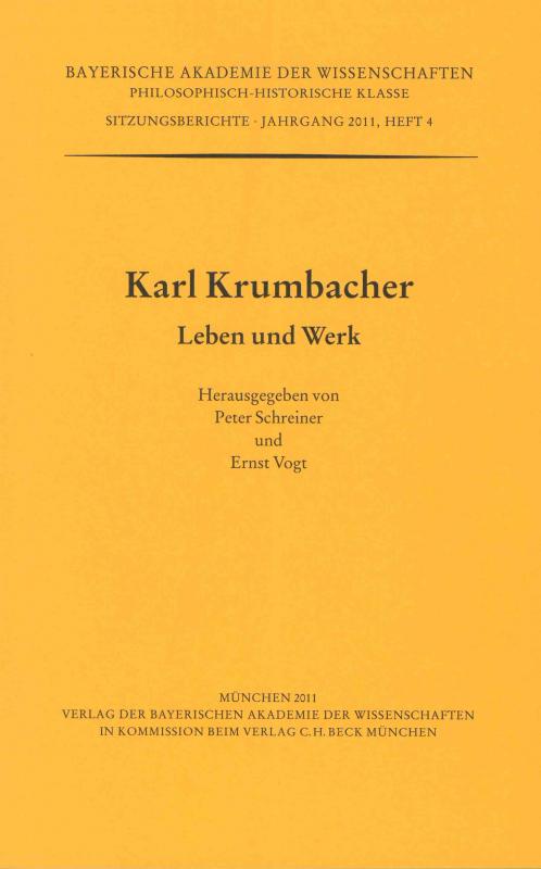 Cover-Bild Werke des Verlags der Bayerischen Akademie der Wissenschaften bei... / Karl Krumbacher