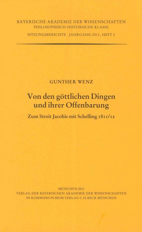 Cover-Bild Werke des Verlags der Bayerischen Akademie der Wissenschaften bei... / Von den göttlichen Dingen und ihrer Offenbarung