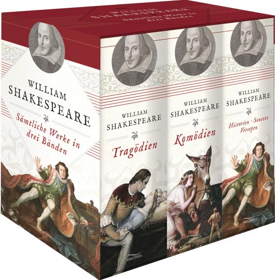 Cover-Bild William Shakespeare, Sämtliche Werke in drei Bänden (Tragödien - Komödien - Historien/Sonette/Versepen) (3 Bände im Schuber)