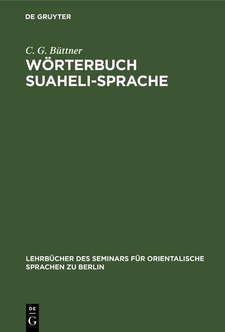 Cover-Bild Wörterbuch Suaheli-Sprache