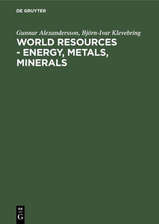 Cover-Bild World resources - Energy, metals, minerals