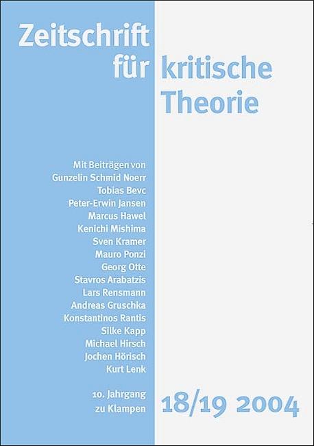 Cover-Bild Zeitschrift für kritische Theorie / Zeitschrift für kritische Theorie, Heft 18/19