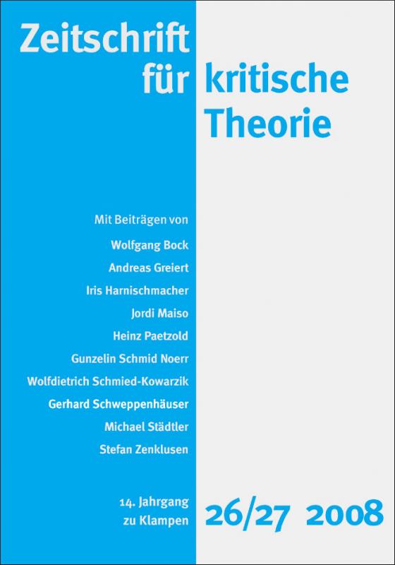 Cover-Bild Zeitschrift für kritische Theorie / Zeitschrift für kritische Theorie, Heft 26/27