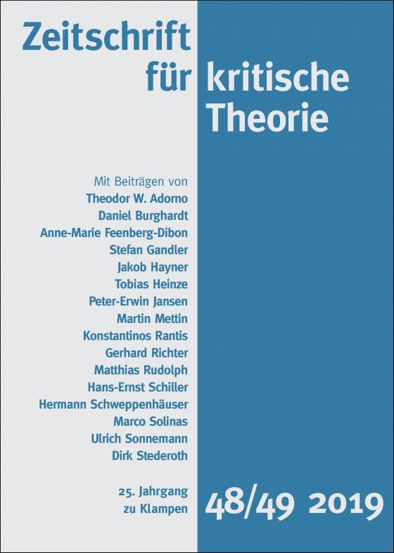 Cover-Bild Zeitschrift für kritische Theorie / Zeitschrift für kritische Theorie, Heft 48/49
