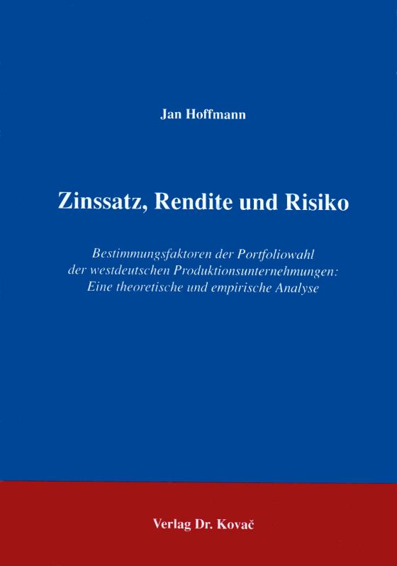 Cover-Bild Zinssatz, Rendite und Risiko