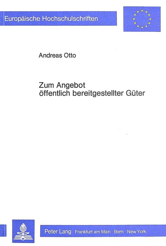 Cover-Bild Zum Angebot öffentlich bereitgestellter Güter