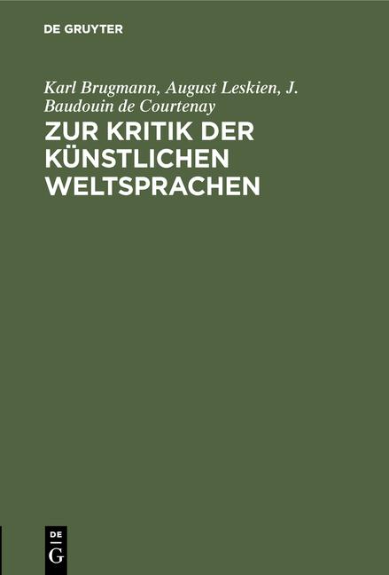 Cover-Bild Zur Kritik der künstlichen Weltsprachen