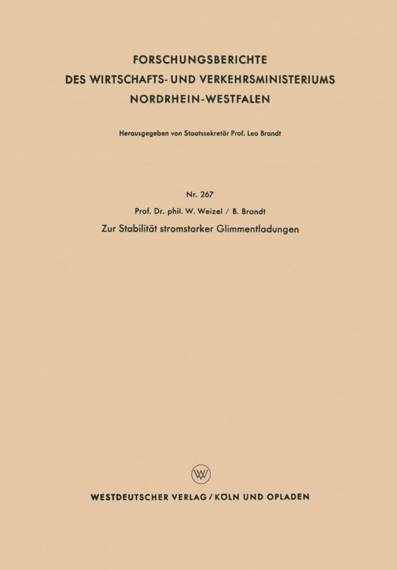 Cover-Bild Zur Stabilität stromstarker Glimmentladungen