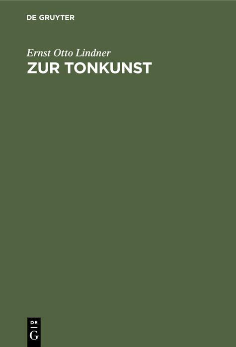 Cover-Bild Zur Tonkunst