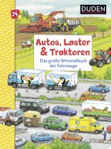 Cover-Bild Duden 24+: Autos, Laster & Traktoren: Das große Wimmelbuch der Fahrzeuge